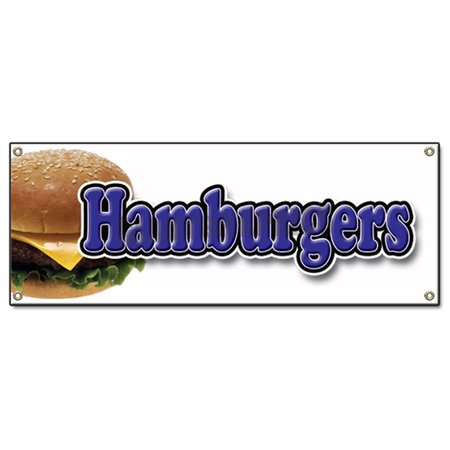 AMISTAD 18 x 48 in. Hamburger Banner Sign AM2677935